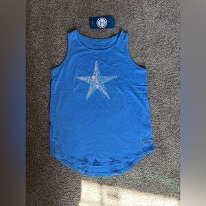 Life Is Good Blue Crusher Tank Top with Vintage Star Design